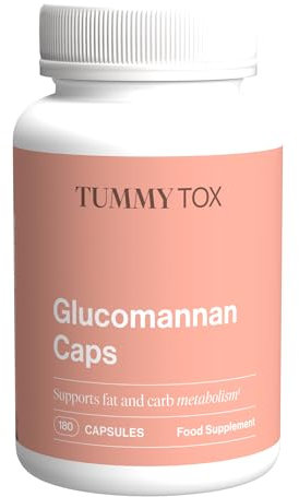 Glucomannan (Konjac) 3000 mg, Chrom, Garcinia Cambogia und Johannisbrot - Appetit - 180 Hochdosierte Vegane Kapseln - Tummy Tox