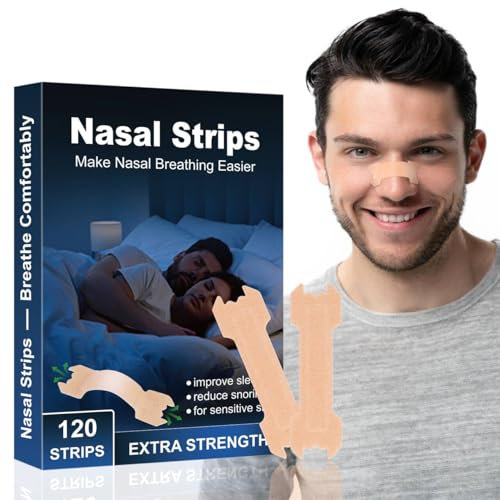 DEZEHUI Schnarchstopper Nasenpflaster Schnarchen - 120 Stück Nasal Strips Besser Atmen Nose-Strips, Anti Schnarch Nasenstrips für Schlafen und Sport