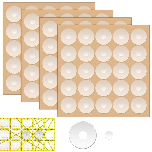 100 Pcs Ruler Grips for Quilting Non Slip Clear Silicone Grip Sewing for Quilt Templates 0.75 Inches Silicone Stickers Adhesive Backing Rings for Sew Rulers