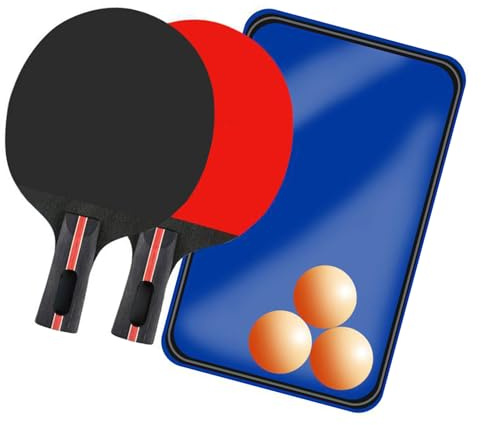 Whoasyst Juego de 1 par de raquetas de tenis de mesa de goma para principiantes, raquetas de ping-pong