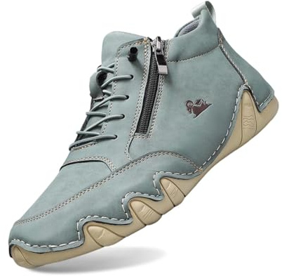 Dasongff Stivali invernali Barefoot in pelle impermeabile comfort caldo con suola antiscivolo taglia, verde, 44 EU