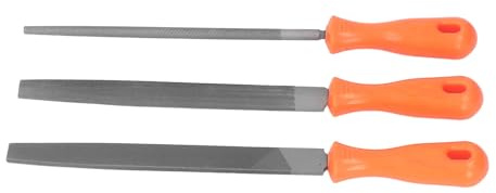 YWBL-WH Metallfilsats, Grovtandad Träfilsats, Halkskydd, Kompakt Storlek, 3 St Metallfil, Inklusive Platt Fil, Halvrund Fil, Nålfil, för Gradning, Trimning, Fasning,