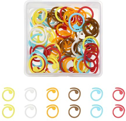 Lot de 60 Marqueurs de Maille Crochet en Spirale - Anneaux Marqueurs pour Tricot Multicolores avec Boîte de Rangement - Accessoires Tricot pour Projets de Bricolage Couture et Artisanat DIY