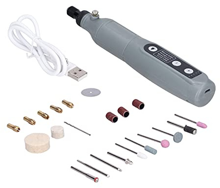 YDuupxe Juego de Herramientas Eléctricas Mini Amoladora, Pulido y Grabado de Velocidad Ajustable con Carga USB, Ideal para Proyectos de Bricolaje y Manualidades