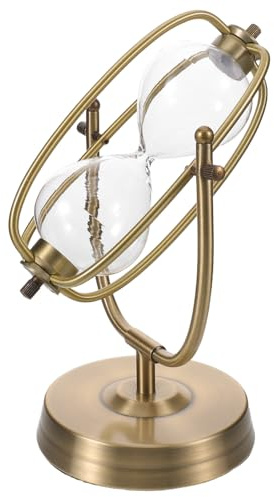 Yardenfun Reloj de Arena vacío rellenable | Reloj de Arena Antiguo de 25 cm con Marco de Metal | Rotación de 360° | de DIY para Ceremonia de Boda | de Decorativo para Escritorio y hogar