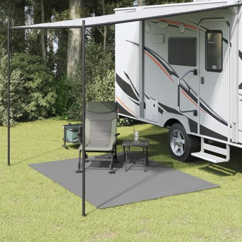 QUAHEAS Tältmatta, antracit x polyester, lätt utomhus tälttillbehör för camping, vandring, trekking med robust tältunderlag och praktiskt skydd för tältgolv och utomhusbruk