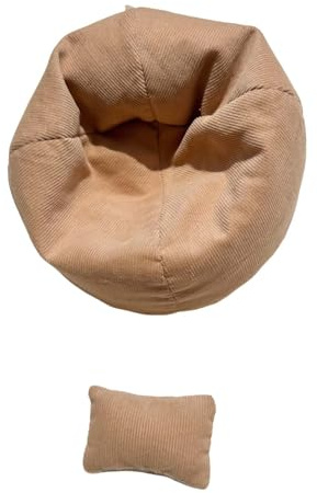 Canapé pour maison de poupée de 17 cm avec coussin, mobilier de siège doux, accessoire mignon pour exposition ou jeu, ameublement idéal pour maison de poupée (marron, 10 cm)