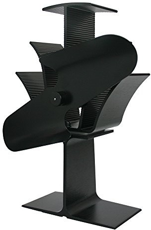 Lincsfire Silent Operation 2-Blade Stove Fan with Thermometer - Heat Powered Wood Log Burning Stove Fan Eco Friendly Heating