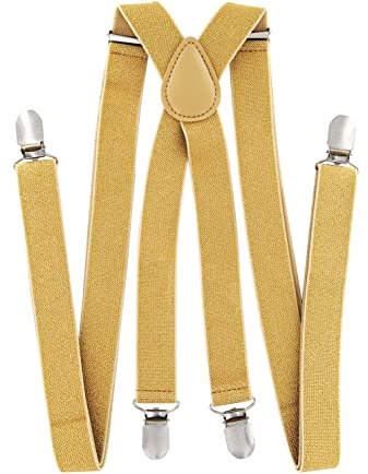 Axy Bretelle da uomo e da donna, larghezza 2,5 mm con 4 forti clip a forma di X oro Gold (mit Glitzerfäden)