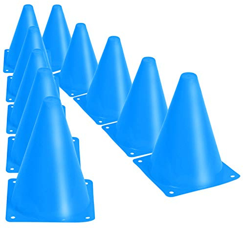 KINJOEK 30 Pack 7 Inches Sports Training Cones, Blue Traffic Cones with Rounded Edges for Safety, Soccer, Football, Basketball Coaching, Agility, Drill Training, Field Marker Cones