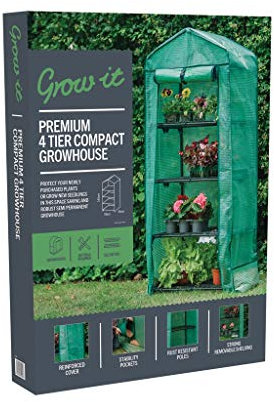 Grow It 8743 Premium 4 Tier Compact Growhouse, yellow