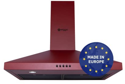 Wiggo WE-E543R(RB) - Cappa da parete - 50cm - Rosso