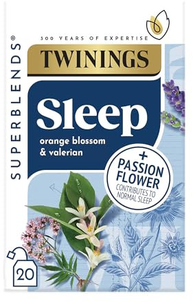 Twinings Superblends Sleep Tea Valerian & Orange Blossom with Passionflowers, 20 Tea Bags