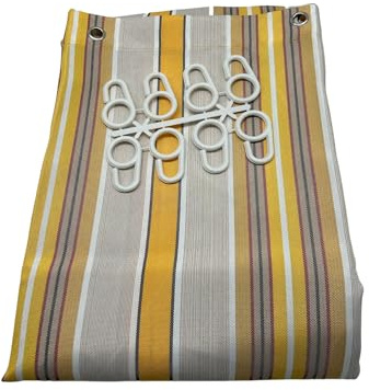 GCARREDOCASA Tende Da Sole Per Balconi 150x250cm - Fissaggio ad Anelli - GIALLO - Tenda da Sole Per Esterno Tessuto Resistente con Anelli Lavabile a Caduta,Telo Ombreggiante Occhiellato Righe Africa
