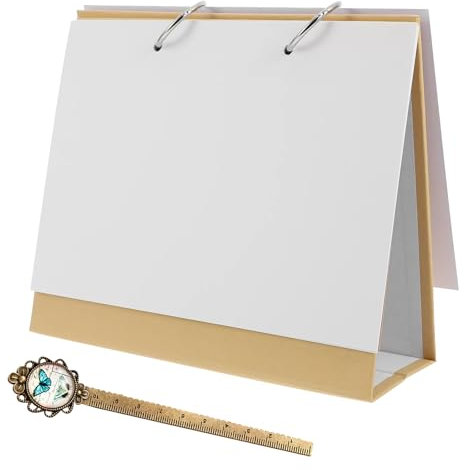 SPORWAY DIY Tischkalender Blanko Notizblock, Fotokalender Bastelkalender Wochenkalender Tischplaner Kraftpapier Ringbuch Spiralblock DIY Memo Papier Zeitplaner Leerer Zettel für Notizen Malen Lernen