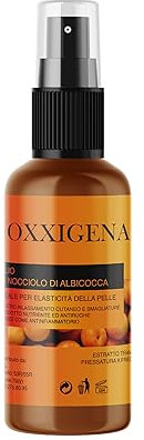 Oxxigena - Olio di Nocciolo di Albicocca Puro al 100%, Confezione Spray 100 ml, Tonificante e Rigenerante, ad Azione Illuminante e Rivitalizzante Ideale per Trattare la Pelle Spenta e Opaca