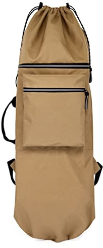 Goggnety Double Rocker Skateboard Backpack Land Surfboard Bag Longboard Bag Skateboard Carry Bag Accessories,Khaki S