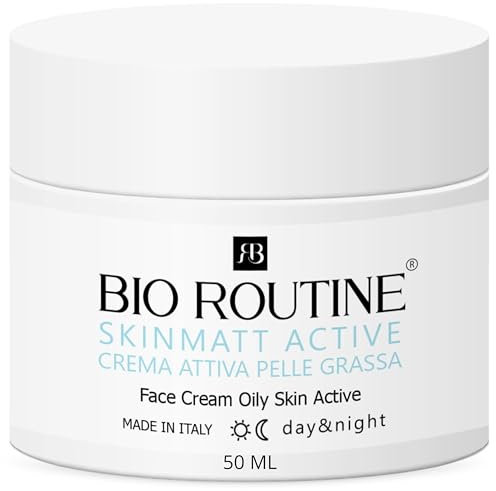 Bio Routine SkinMatt Active Crema Idratante Viso per Pelle Grassa | Opacizzante, Seboregolatrice, Purificante | Freschezza, Equilibrio, Senza Imperfezioni | 50ml | Adatta anche a Pelle Mista