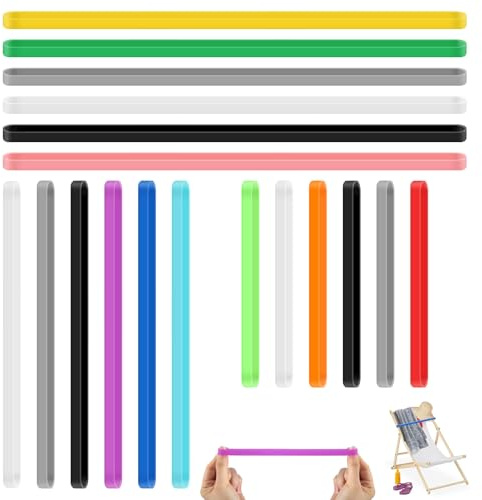 18 gummiband breda, 30 cm, 20 cm, 14 cm, 12 färger, silikon, för strandstol | Handduksband strand, god elasticitet, färgglada, stora, för böcker, kontorsmaterial, lådor, behållare, för kontor, hem