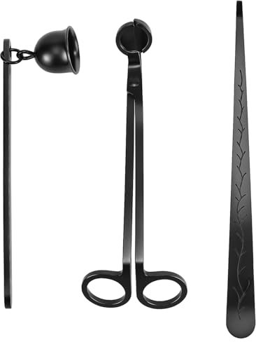QWORK® 3 en 1 Ensemble de Éteignoir Bougie, Entretien de Bougie kit en Acier Inoxydable avec Pince à Extinction et Dipper de mèche