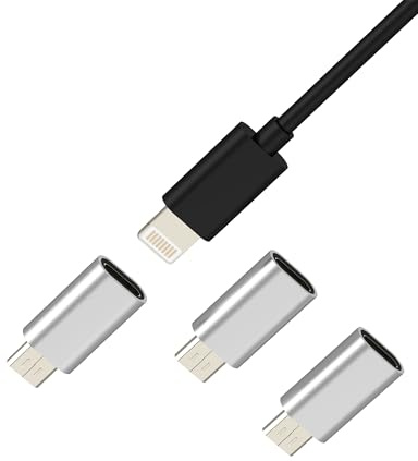 Adaptador Lightning Hembra a Micro USB Macho(3 Pack)Android Enchufe Cargador Conector para iPhone para iPad Cable Compatible Con Samsung Galaxy S6 S7 Edge+ S7 Active Note4 Convertidor Accesorios Coche