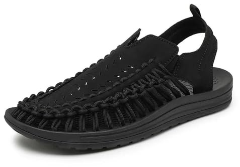 NYSDM Herrsandaler komfort dra på utomhus vardagsskor handvävda loafers andningsbara halkfria strandsandaler mockasin