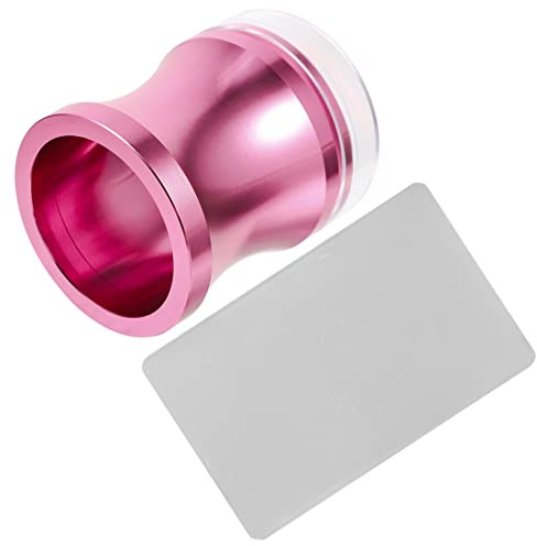 Happyyami Set per Nail Art Timbratore in Silicone Trasparente Rosa, Lega di Alluminio, Kit Pratico e Leggero Raschietto per Decorazioni Unghie Nail Stamping Colore Casuale