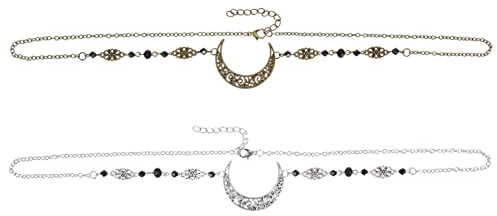 DEARMAMY 2piezas Cadena Cabeza Vintage de Tocado Frontal Elegante para Mujer Cadena Colgante Frente Tocado de Novia Diadema de Boda para Bodas y Celebraciones