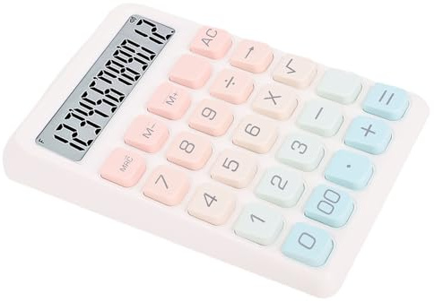 Generic Calcolatrice da Tavolo, Calcolatrice con Pulsanti Grandi, 12 Cifre, Alta sensibilità, Lettura Chiara dei Caratteri per la Casa (WHITE)