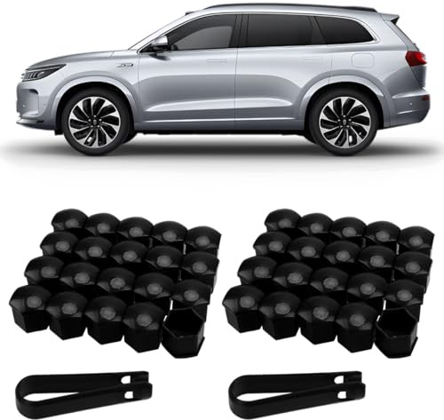 BAHME 20 Pcs 17mm Tapas Para Tuercas, Tapones Tornillos Ruedas Coche Universa tapas para tuercas de rueda con protección antirrobo para la mayoría de tornillos de rueda con Herramienta de Extracción
