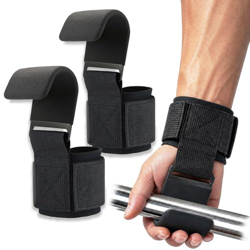 2 St Dragkrokar Styrketräning, Lyftremmar Krokar för Kvinnor Män, Tillbehör Ryck Marklyft Chins Gym