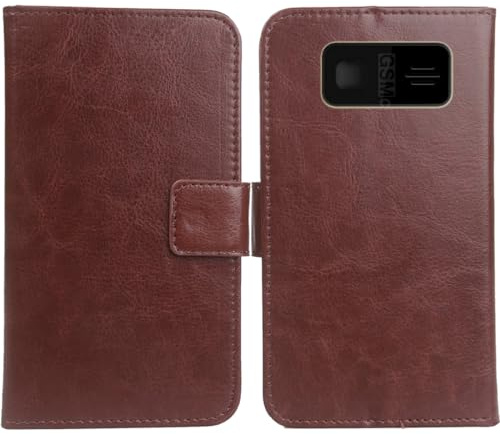 Anybird brun premium PU läder väska skydd skal mobiltelefon skal plånbok fodral läderfodral för Beafon SL230 1,8 tum