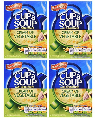 Bachelors Instant Cup A Soup Cream of Vegetable Flavour 4 Boxes