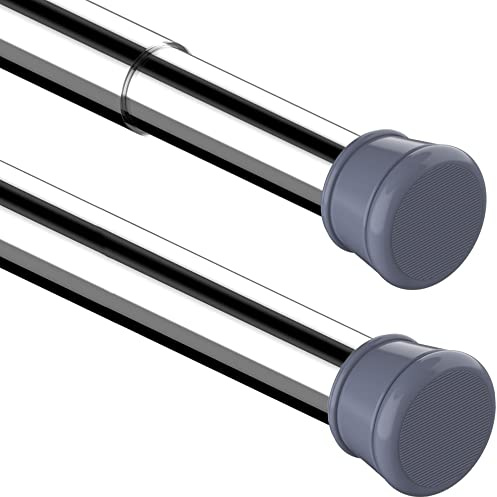 1PC Shower Curtain Rail Extendable Curtain Poles Tension Rod Extendable for Window, Shower, Bathroom 135-200CM/53.15-78.74Inch(Diameter:25mm) Silver