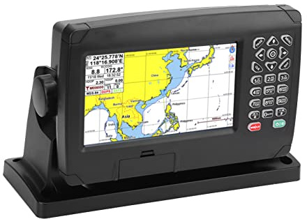 Trazador de Gráficos GPS,Navegador GPS Marino Transpondedor AIS de Mapa Dual Apoyo Solo en inglés Posicionamiento GPS BDS para Barco