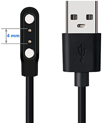 Alwisdom Universal Smartwatch Ladekabel Magnetisch, Universeller Smartwatch Zubehör USB 2 polig Magnetisch Ladegerät für Smart Watch/Fitness Tracker, Polig Pitch 4mm