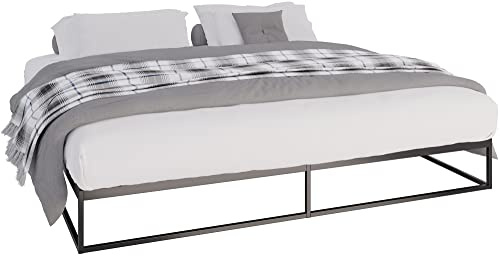 CLP Somier Metálico Scala I Base Moderna para Cama con Listones I Cama De Metal Resistente En Tamaños Diferentes, Color:Negro, Tamaño:200x200x25 cm