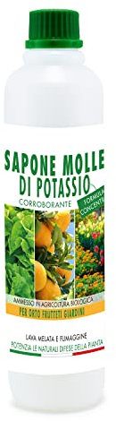 Sapone Molle di Potassio 500ml per Orto e Frutta, Corroborante Concentrato - Efficace su Insetti parassiti melata e fumaggine