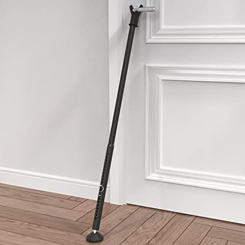 Barre de sécurité pour porte de terrasse, barre de sécurité coulissante, pour porte de terrasse, appartement, maison, chambre d'hôtel, verrou de sécurité amovible, noir mat, 1,2 m (1 lot)