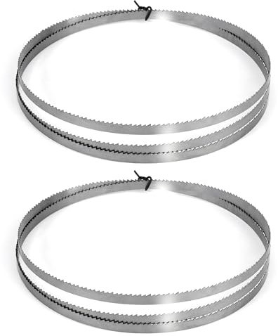 QIMEI-SHOP Hojas Sierra de Cinta 1400 x 6,35 x 0,35 mm 10TPI SK5 Hojas de Sierra de Cinta para Cortar Madera Plastico 2 Piezas