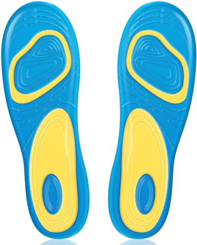 Semelles intérieures en gel personnalisables pour femme - Coussinets de pied absorbant les chocs pour bottes de travail, chaussures de course, randonnée et baskets - 1 paire d'inserts confortables
