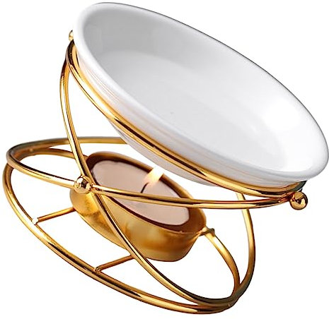 HAPINARY 1pezzi Bruciatore Per Oli Essenziali Ceramica Diffusore Aromatico Elegante Con Design Moderno Per Casa e Ufficio Bruciatore Per Cera Profumata Con Effetto Luminoso e Atmosfera