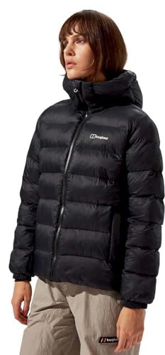 Berghaus Women's Ewden Insulated Extra Warmth Big Baffle Winter Padded Jacket | Hydroloft Insulation | Adjustable Insulated Jacket, Black/Black, 16