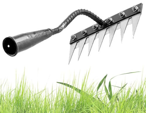 Rastrillo para cortar malas hierbas | Rastrillo de jardín de cultivo | Rastrillo de uñas agrícola, acero al manganeso extraíble | Rastrillo de uñas con seis dientes y bordes afilados, para patio