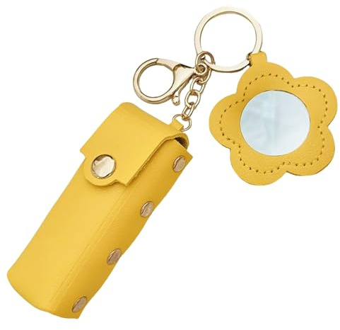 Arrovarp Étui à Rouge à lèvres avec Miroir | Porte-Rouge à lèvres en Cuir synthétique pour Sac à Main – Pochette cosmétique Portable Tendance pour Femmes Filles Maquillage Voyage clé de Voiture