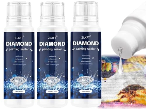 Sigillante per Diamond Painting,3pcs Trasparenti per Diamond Painting,Colla per Pittura con Diamanti,Colla per Diamond Painting,Colla Trasparente per Pittura,Accessori per Pittura a Diamante,120ml