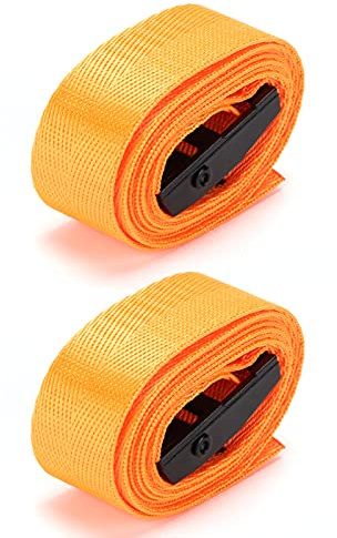 Correas de Amarre 25mm, 2 Piezas, Cinta de Sujeción para Carga Pesada con Hebillas de Aleación de Zinc - Alta Resistencia, Anticorrosión, Fijar Objetos y Transport (5 m/16,4 pies)