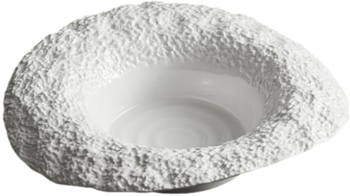 PAMINGONO Piatto di Pasta Profondo in Ceramica 8,5 Motivo a Roccia, Piatto da Cibo Occidentale per Antipasti e Dessert, per Famiglia, Feste e Ristoranti