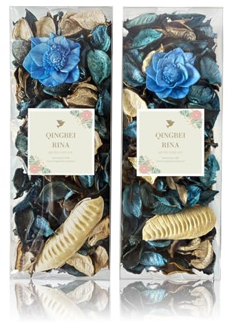 Qingbei Rina Pot pourri,Ocean Scented Dried Flower,Blue-280g | Beach Decorative Bowl Filler,5ml Fragrance Oil,Long-Lasting, Flameless Home Fragrance, Natural Botanical Blend