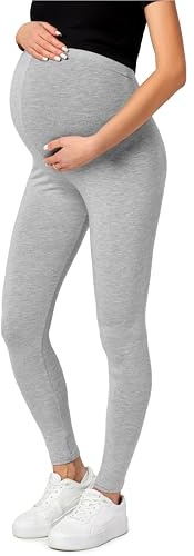 Be Mammy Legging Grossesse Femme Long Legging Maternité Confortable et Doux pour la Peau BE20-230 (Mélange, XL)